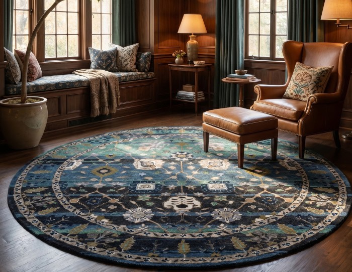 Round handmade rugs